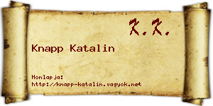 Knapp Katalin névjegykártya